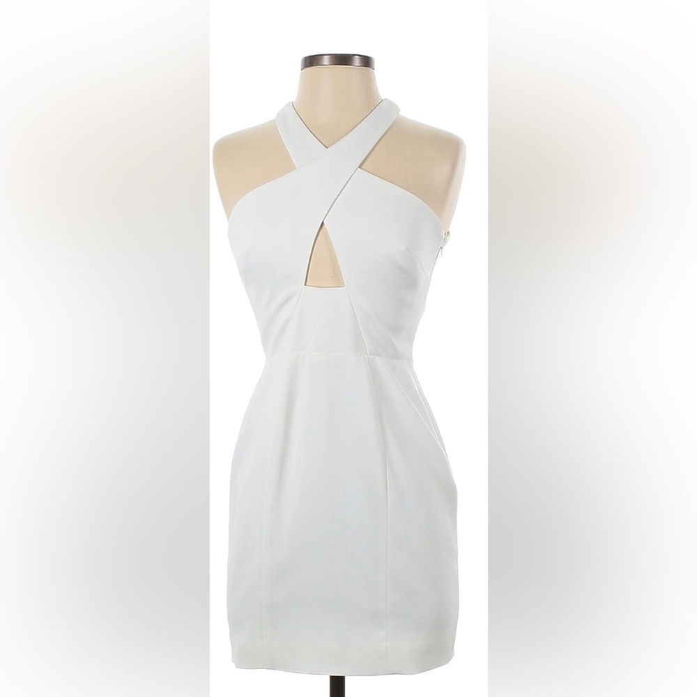 Jay Godfrey, Halter cross white mini dress, Size XS